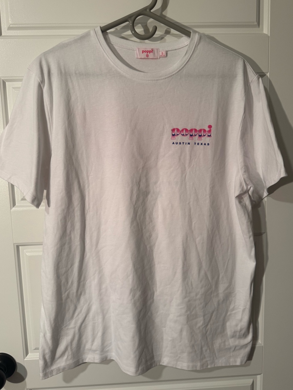 Poppi 100% Cotton Graphic Tee, White, Adult Size Small
